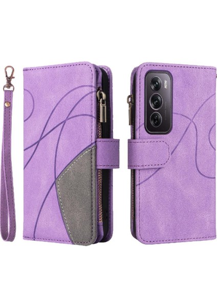 Oppo Oppo 12 Pro 5g Dokuz Kart Yuvaları Iki Renkli Dikiş Kickstand Için Kılıf (Yurt Dışından)
