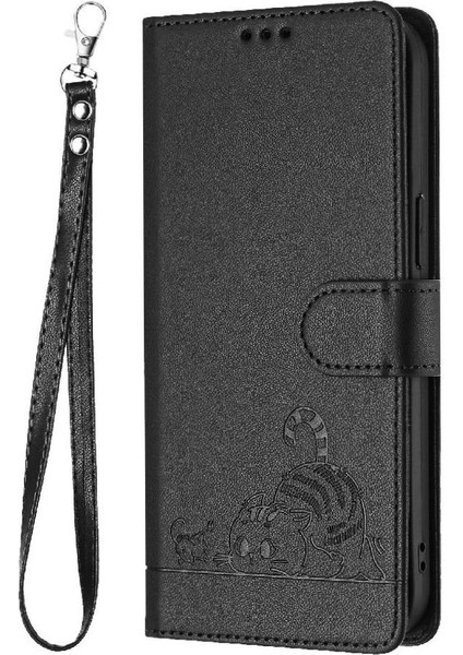 IPhone 12 Mini Kedi Rfıd Cüzdan Kapak Çevirin Kart Yuvası Tutucu (Yurt Dışından)