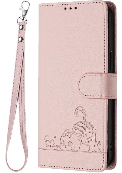 IPhone 12 Için Kılıf Pro Max Kart Yuvası Tutucu Kickstand Kedi Rfıd Cüzdan Flip (Yurt Dışından)