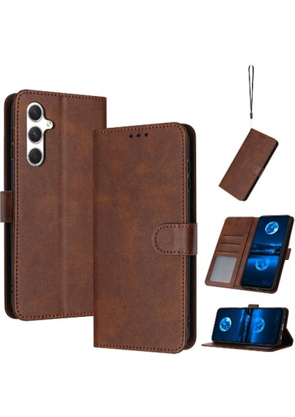 Kart Yuvası Pu Deri Kickstand ile Samsung Galaxy Galaxy 5g Için Flip Case (Yurt Dışından)