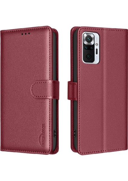 Xiaomi Redmi Not 10 Pro Pu Deri Kart Tutucu Kickstand Için Flip Case (Yurt Dışından)