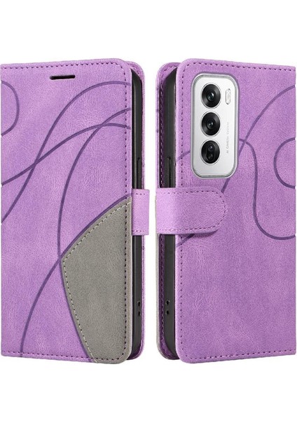 Kart Yuvası Standı Rengi ile Oppo Oppo 12 5g Deri Cüzdan Için Flip Case (Yurt Dışından)