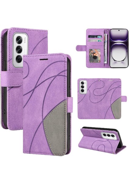Kart Yuvası Standı Rengi ile Oppo Oppo 12 5g Deri Cüzdan Için Flip Case (Yurt Dışından) modelleri