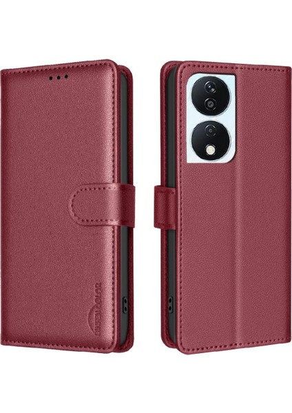 Onur X7B Rfıd Engelleme Cüzdan Kart Tutucu Kickstand Pu Için Flip Case (Yurt Dışından)