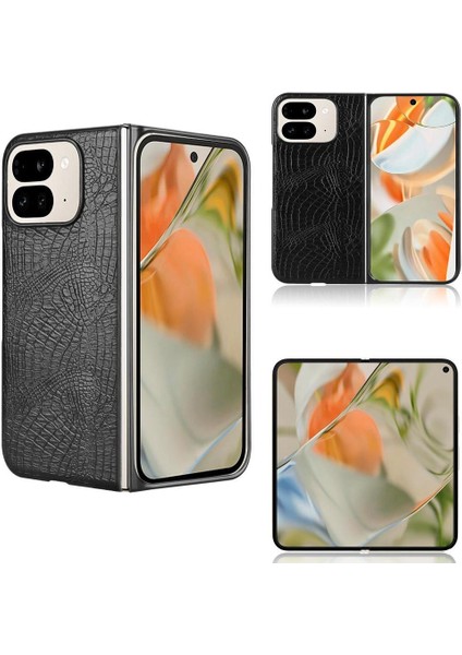 Google Piksel 9 Pro Fold Klasik Timsah Moda Için Şık Klasik Kılıf (Yurt Dışından)