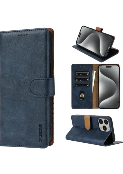 IPhone 13 Için Flip Case Pro Max Anti Kayma Yan Cep Manyetik Kapatma (Yurt Dışından)