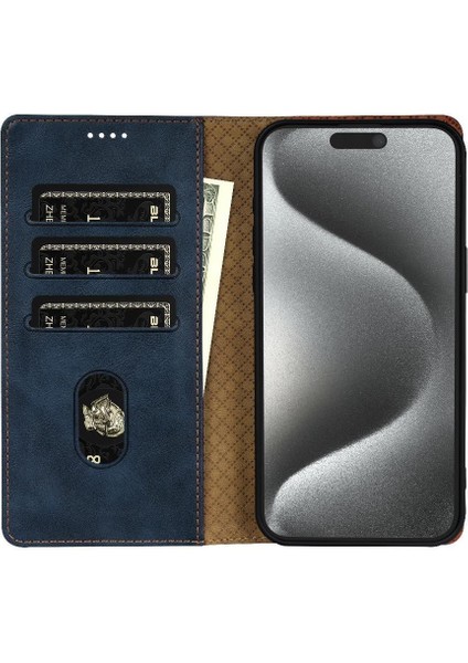 IPhone 13 Için Flip Case Pro Max Anti Kayma Yan Cep Manyetik Kapatma (Yurt Dışından)