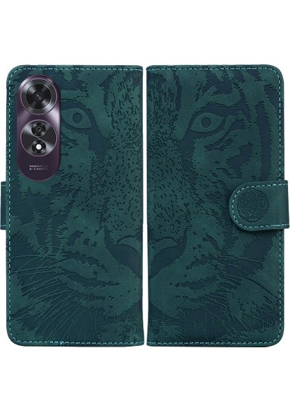 Oppo A60 4g Deri Cüzdan Kabartmalı Sevimli Kaplan Kickstand Için Flip Case (Yurt Dışından)