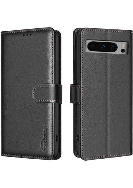 Google Piksel 8 Pro Cüzdan Kart Tutucu Kickstand Rfıd Pu Için Flip Case (Yurt Dışından)