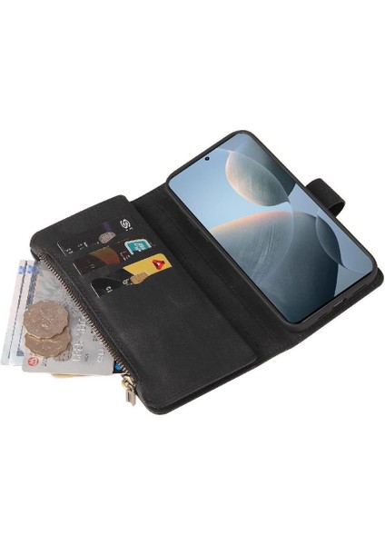 Cüzdan Telefon Kılıfı Için Xiaomi Redmi K70 Onbeş Kart Yuvaları Fermuar Poket Pu (Yurt Dışından) fırsatları