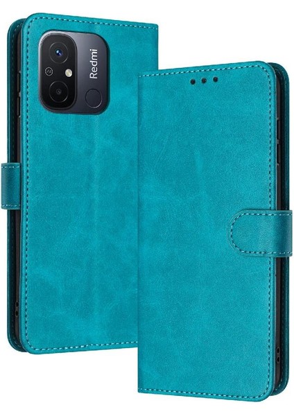 Xiaomi Redmi Için Flip Case 11A 4g Saf Renk Kart Yuvası ile Kickstand Pu (Yurt Dışından)