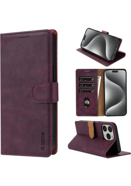 IPhone 12 Için Flip Case Pro Max Manyetik Kapatma Kart Yuvaları Yan Cep (Yurt Dışından)