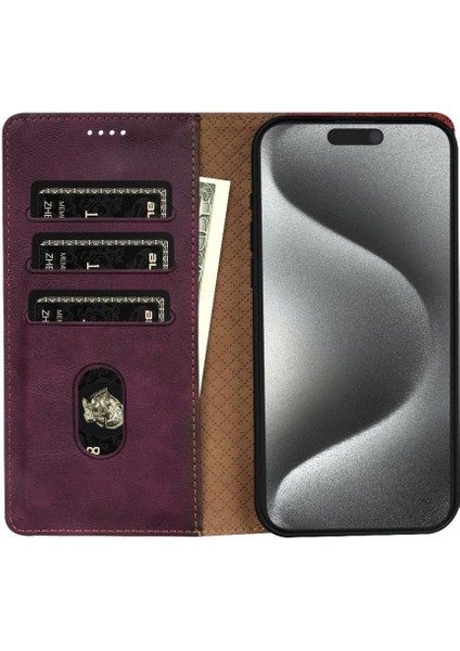 IPhone 13 Için Flip Case Pro Max Anti Kayma Yan Cep Manyetik Kapatma (Yurt Dışından)