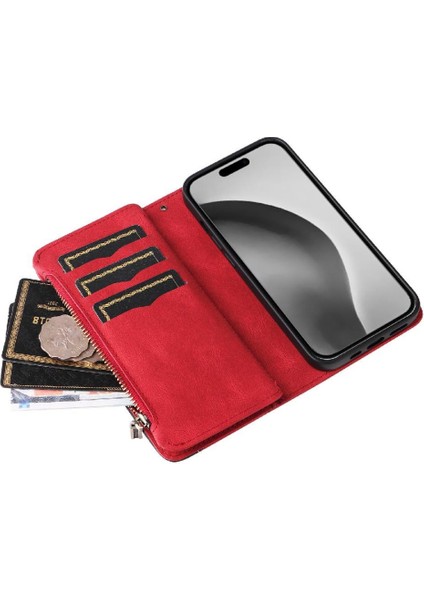 Kart Yuvası Standı Iki Renkli Dikiş Tarzı ile IPhone 16 Pro Max Için Kılıf (Yurt Dışından)