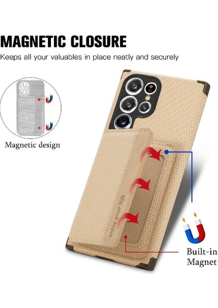 Samsung Galaxy S22 Ultra Manyetik Kart Tutucu Komple Kamera Için Kılıf (Yurt Dışından) modelleri