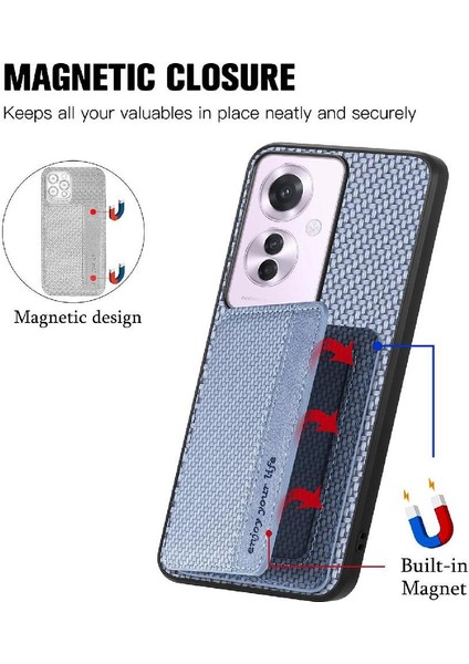 Oppo Için Kılıf Oppo 11F 5g Komple Kamera Güvenlik Manyetik Kart Tutucu Rfıd (Yurt Dışından) modelleri