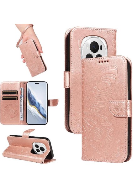 Onur Sihirli 6 Pro Kabartmalı Kelebek Ayrılabilir El Kayışı Için Flip Case (Yurt Dışından)