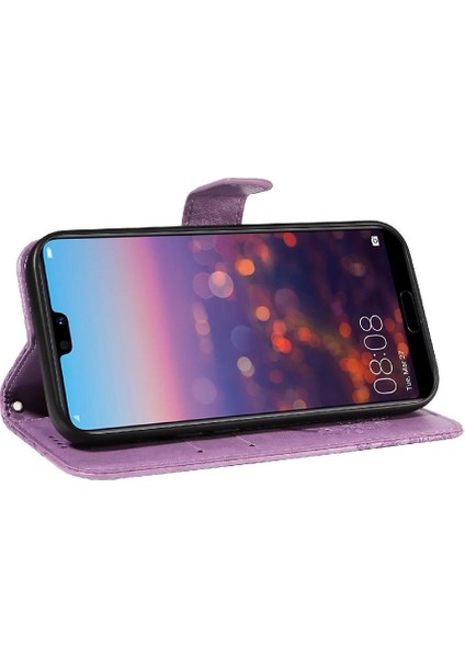 Kredi Kartı Yuvası ile Huawei P20 Pro Için Flip Case Kabartmalı Kelebek El (Yurt Dışından) modelleri