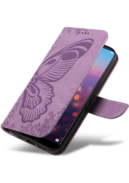 Kredi Kartı Yuvası ile Huawei P20 Pro Için Flip Case Kabartmalı Kelebek El (Yurt Dışından) indirimleri