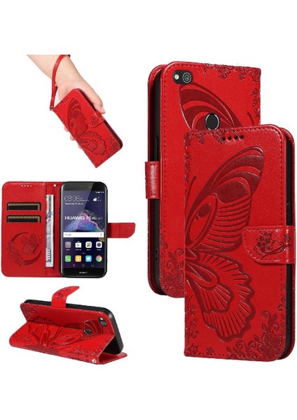 Kredi Kartı Yuvası ile Huawei P8 Lite Için Flip Case Yüksek Kalite Deri (Yurt Dışından)