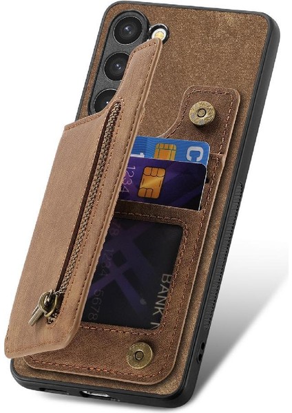 Samsung Galaxy S23 Vintage Fermuar Cüzdan Için Kılıf Katlanabilir Arka Kapak (Yurt Dışından) fiyatları