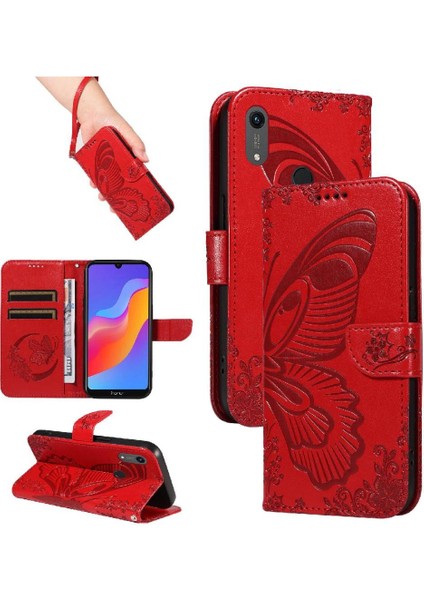 Onur 8A Kabartmalı Kelebek Yüksek Kaliteli Deri Ayrılabilir Için Flip Case (Yurt Dışından)