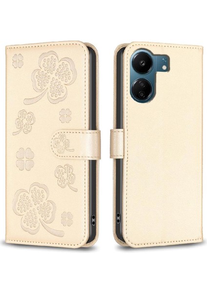 Xiaomi Redmi Için Flip Case Xiaomi Yonca Çiçek Çok Renkli Kart Yuvaları Tutucu (Yurt Dışından)