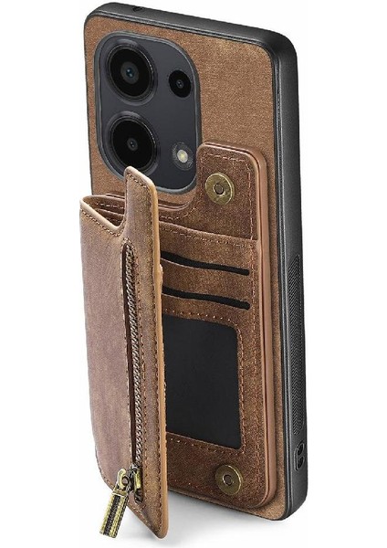 Xiaomi Redmi Için Not 13 Pro 4g Vintage Fermuar Cüzdan Standı Fonksiyonu (Yurt Dışından)