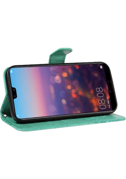 Kredi Kartı Yuvası ile Huawei P20 Pro Için Flip Case Kabartmalı Kelebek El (Yurt Dışından) modelleri