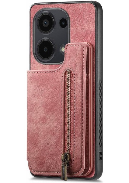 Xiaomi Redmi Için Not 13 Pro 4g Vintage Fermuar Cüzdan Standı Fonksiyonu (Yurt Dışından)