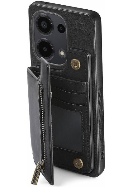 Xiaomi Redmi Için Not 13 Pro 4g Vintage Fermuar Cüzdan Standı Fonksiyonu (Yurt Dışından)