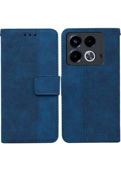 Infinix Not 40 4g Premium Pu Deri Flip Folio Geometrik Için Flip Case (Yurt Dışından)