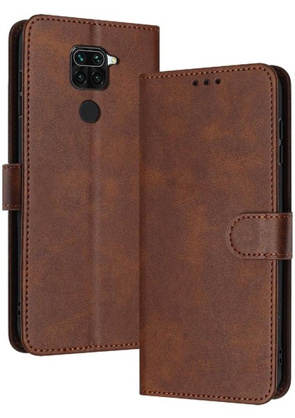 Xiaomi Redmi Not 9 Için Flip Case 4g Kart Yuvası ile Saf Renk Pu Deri (Yurt Dışından)