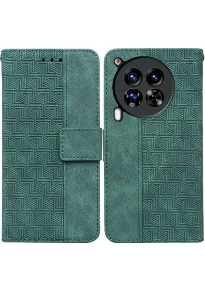 MY Boutique1 Tecno Camon 30 Premier Geometrik Kabartmalı Cüzdan Kapak Pu Için Flip Case (Yurt Dışından)