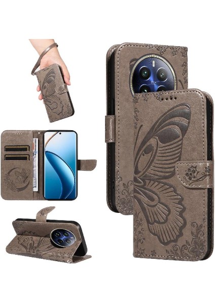 Realme 12 Pro Artı 5g Için Flip Case Kabartmalı Kelebek ile Yüksek Kalite (Yurt Dışından)