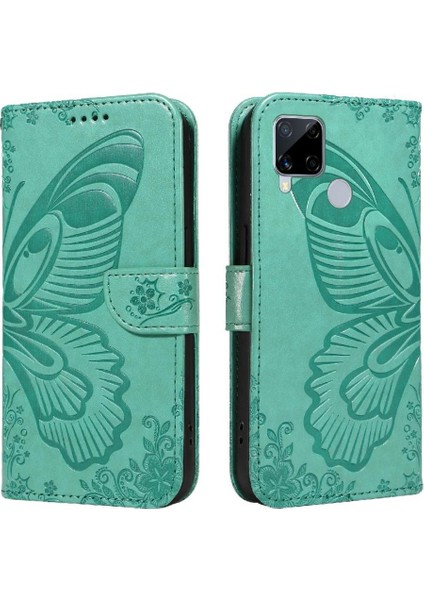 Reamle C25 Için Flip Case Kart ile Yüksek Kaliteli Deri Kabartmalı Kelebek (Yurt Dışından)