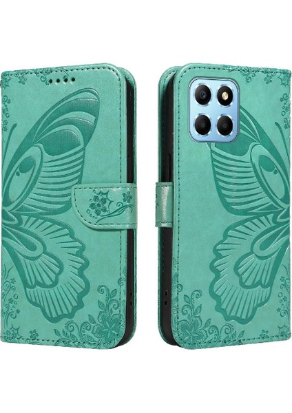 Kredi Kartı Yuvası El ile Onur X6 5g Kabartmalı Kelebek Için Flip Case (Yurt Dışından)