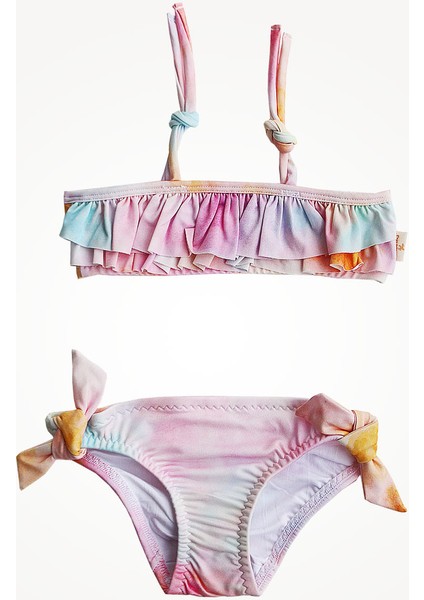 Uv Korumalı Fırfırlı Tie Dye Bikini Set