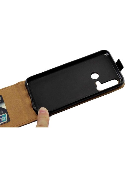 Huawei P20 Lite 2019 Tpu Deri Iş Tarzı Için Dikey Flip Case (Yurt Dışından)