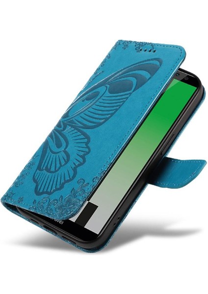 Huawei Mate 10 Lite Için Flip Case Ayrılabilir El Kayışı Kabartmalı Kelebek (Yurt Dışından)