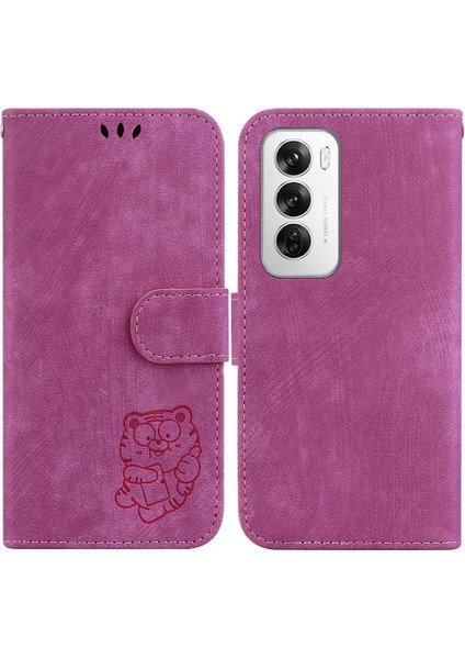 Oppo Için Kılıf Oppo 12 5g Kabartmalı Sevimli Kaplan Tutucu Kapak Kart Cebi (Yurt Dışından)