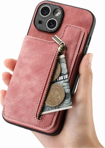 IPhone 14 Için Kılıf Katlanabilir Arka Kapak Standı Fonksiyonu Vintage Fermuar Cüzdan (Yurt Dışından) fiyatları