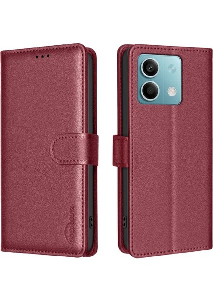 Xiaomi Redmi Not 13 Için Flip Case 4g Cüzdan Pu Deri Manyetik Kart Rfıd (Yurt Dışından)