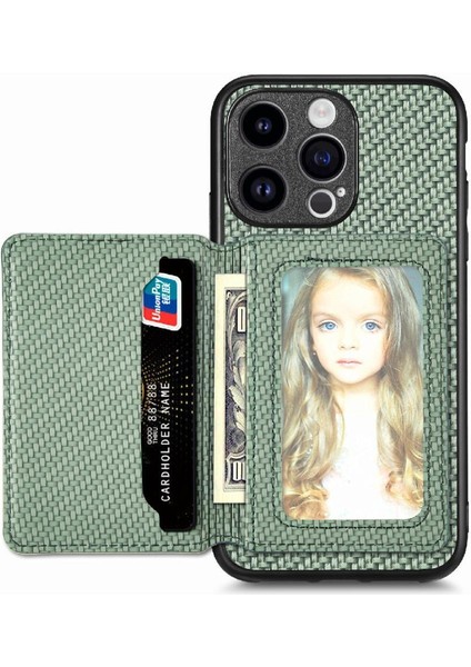 IPhone 15 Için Kılıf Pro Max Standı Fonksiyonu Manyetik Kart Tutucu Komple (Yurt Dışından)