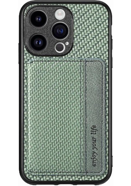 IPhone 15 Için Kılıf Pro Max Standı Fonksiyonu Manyetik Kart Tutucu Komple (Yurt Dışından)
