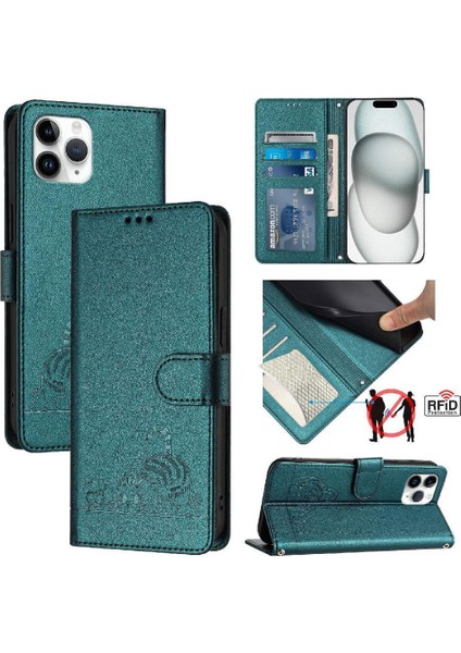 IPhone 11 Için Kılıf Pro Max Cüzdan Kapak Çevirin Kart Yuvası Tutucu Kickstand (Yurt Dışından)