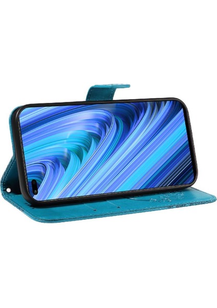Kredi Kartı Yuvası ile Huawei Nova 8i Için Flip Case Kabartmalı Kelebek El (Yurt Dışından)