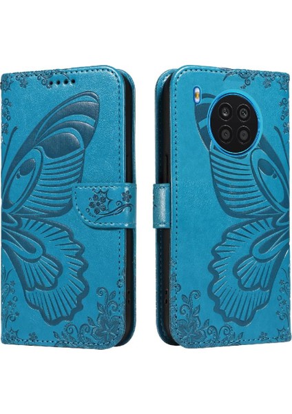Onur Için Flip Case 50 Lite Kabartmalı Kelebek Ayrılabilir El Kayışı Yüksek (Yurt Dışından)