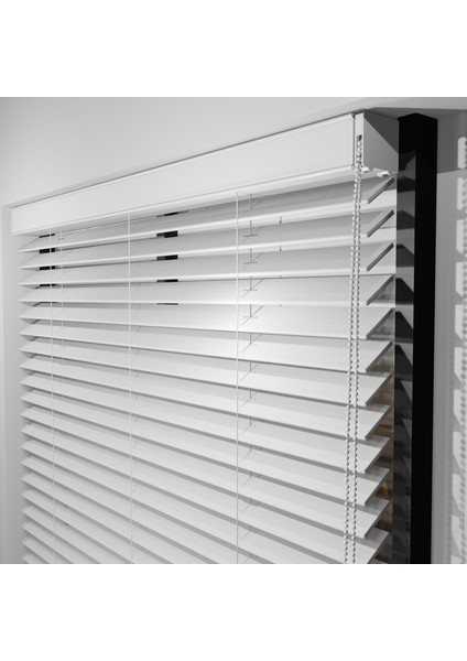 Ahşap Jaluzi Perde 50 mm GERÇEK AHŞAP Redüktörlü / Zincirli BEYAZ Renk fiyatları