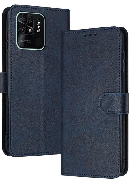 Kart Yuvası ile Toka ile Xiaomi Redmi 10C Pu Deri Için Flip Case (Yurt Dışından)